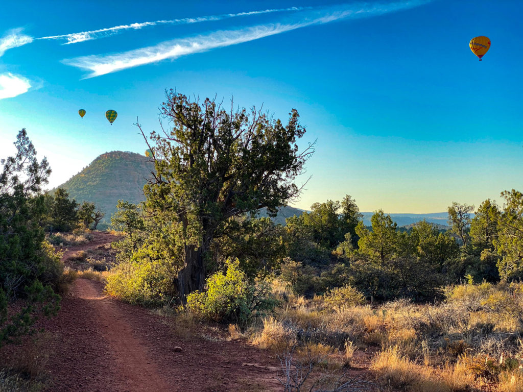 Hot air balloons over Sedona